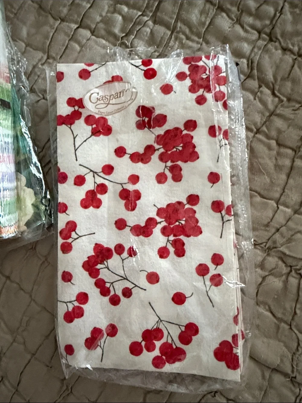 Caspari napkins 4 red berryFloral 11 strawberry 16 fern garden 17 pots  13 punch